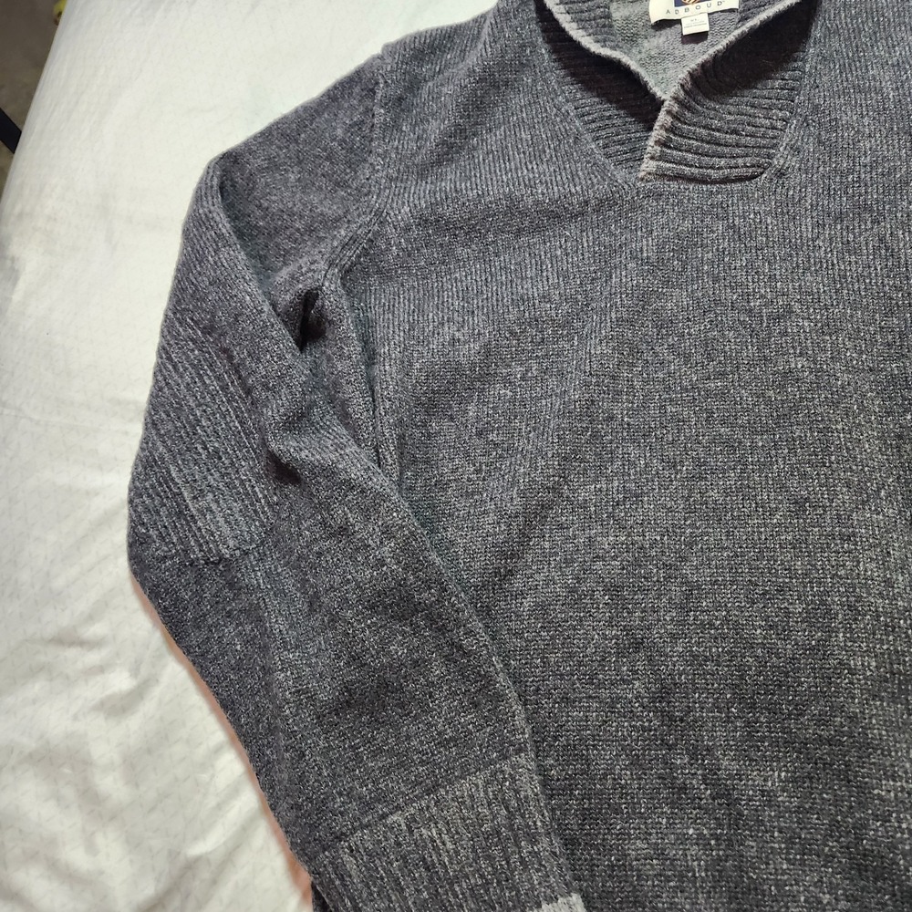 Joseph Abboud Gray Wool Blend Cable Knit Sweater Men's XL - Picture 3 of 10